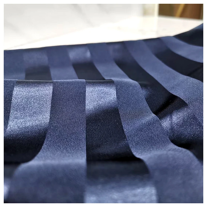 Guangzhou in Stock Stripe Poly Satin Fabric Textile Europe Casual Pajamas Fabric - 图片 6