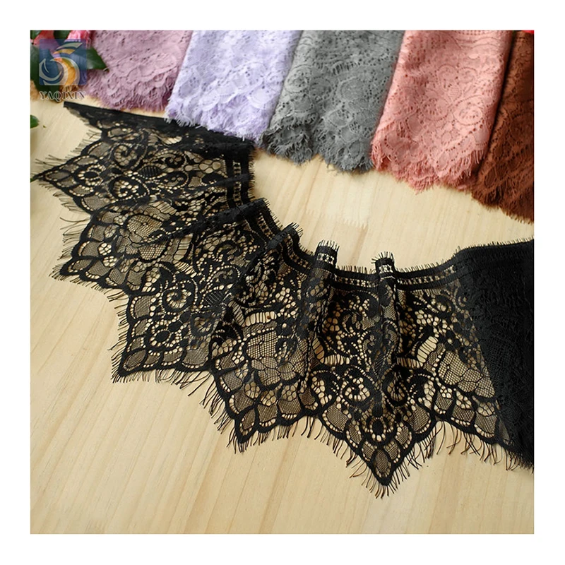 YX2635 China Wholesale Eyelash Lace Trim for Underwear Home Textile 17 CM*300 CM - 图片 4