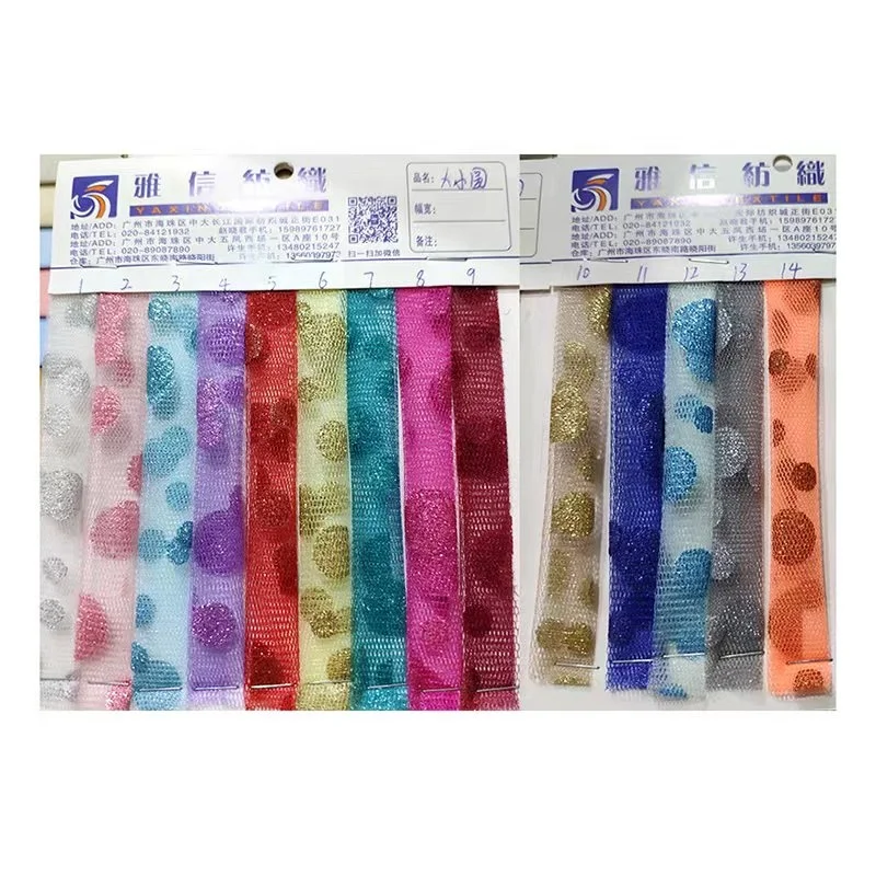 SG25 American Hot Selling Polka Dot Glitter Tulle Fabric Wedding Party Dress Sparkle Tulle - 图片 3