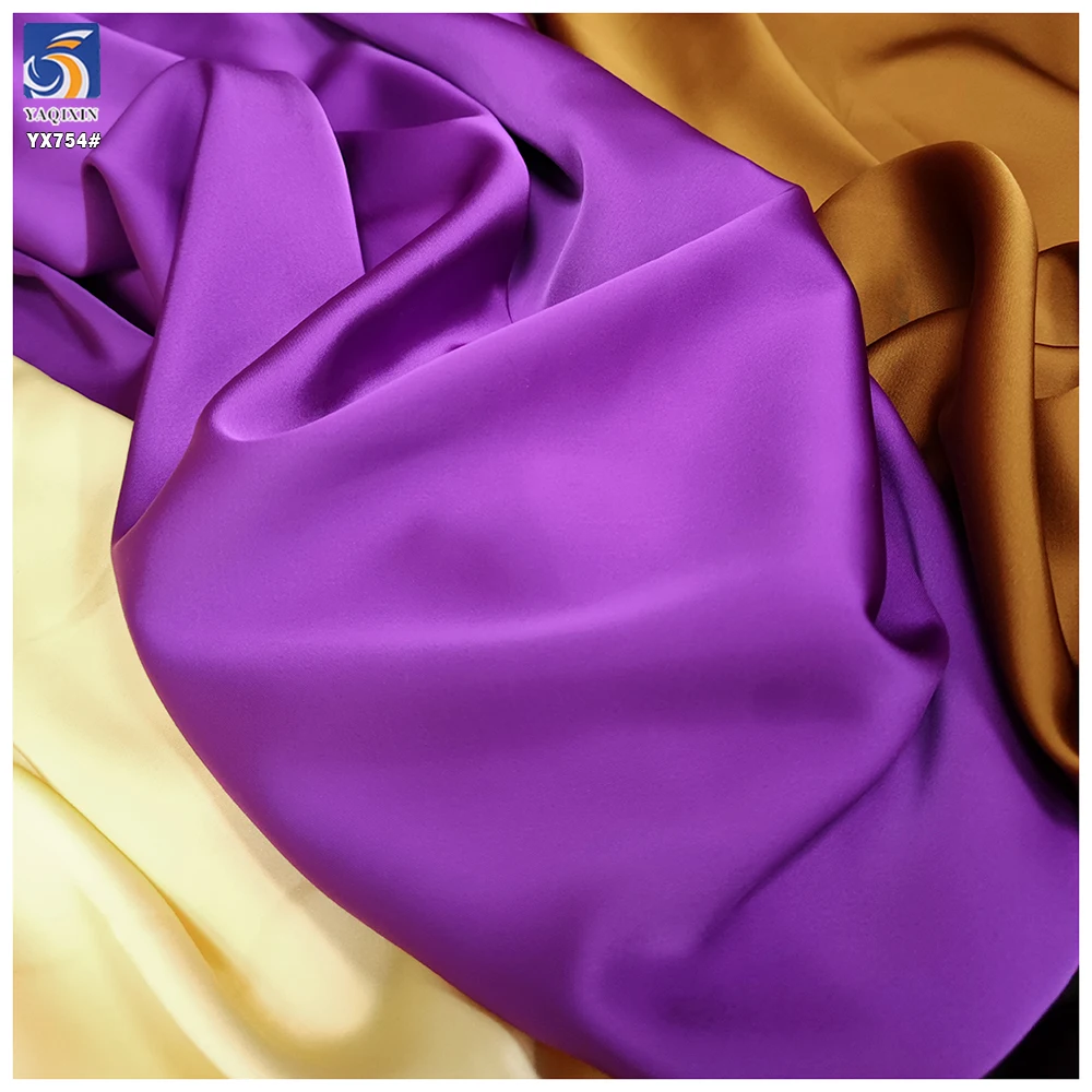 YX754 2025 Spring New Fabrics 180gsm Soft and Silky 100 Polyester Double-Faced Satin Satin Fabric for Woman Dresses - 图片 4