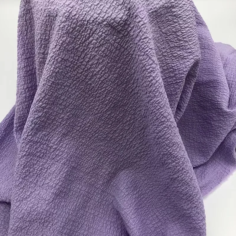 YX802 Plain 100gsm Crepe Woven Casual Clothing Fabric Women's Cake Skirts 100% Polyester Bubble Chiffon Fabric Wrinkled - 图片 2