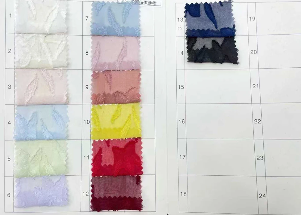 YX1057 150cm 120g Lightweight Burnout Chiffon Jacquard Fabric Soft Sheer Wicker Plum Mesh Fabric for Women Dress Blouse Garment - 图片 6