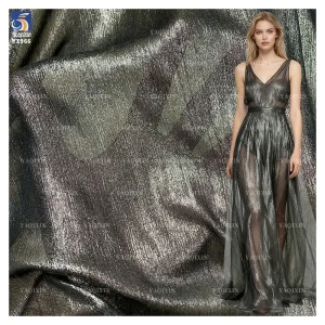 YX966 Holographic 100% Polyester Silk Lurex Chiffon Fabric Soft and Comfortable Women's Dresses Lurex Chiffon Fabric