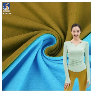 YX775 92 Polyester 8 Spandex 210gsm Soft Knitted Double-Sided Brushed Four-Way Stretch Knitted Fabric