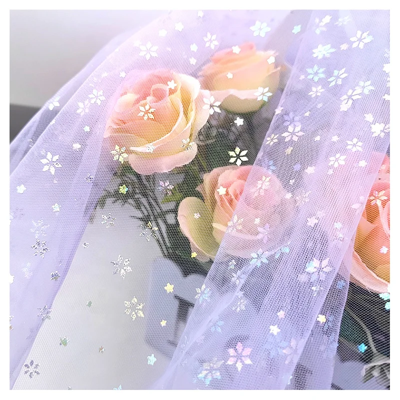 Yaqixin OEM&ODM Customized Price Color Foil Floral Printed Polyester Fabric Tulle Net Mesh Fabric for Skirt Toy - 图片 4