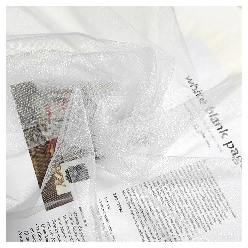 Guangzhou Zhongda Market Soft Glossy Tulle Fabric Medium Hardness 100 Polyester Tulle Mesh Fabric for Wedding