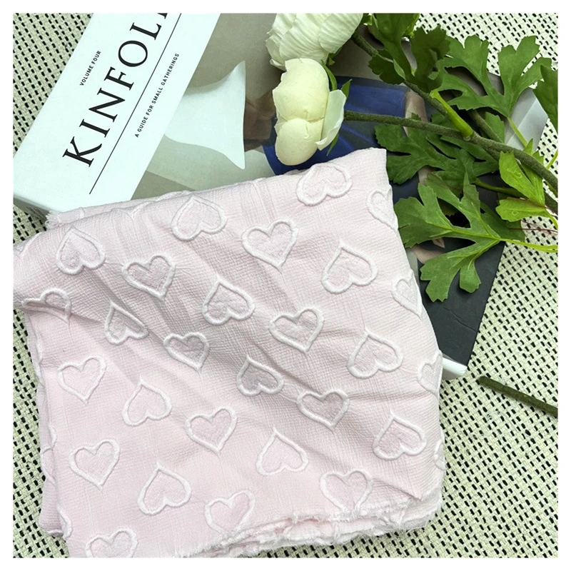 Fabric Chiffon Polyester Cheongsam Hanfu Woven Fabric Four-way Stretch Heart Jacquard Customized 100% Polyester Embossed 100gsm - 图片 5