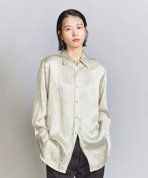 YX733 Middle East Dubai Fashion Chiffon Wrinkled Fabric Women's Dress Luxurious Purple Shiny Crepe 100 Polyester Fabric - 图片 6