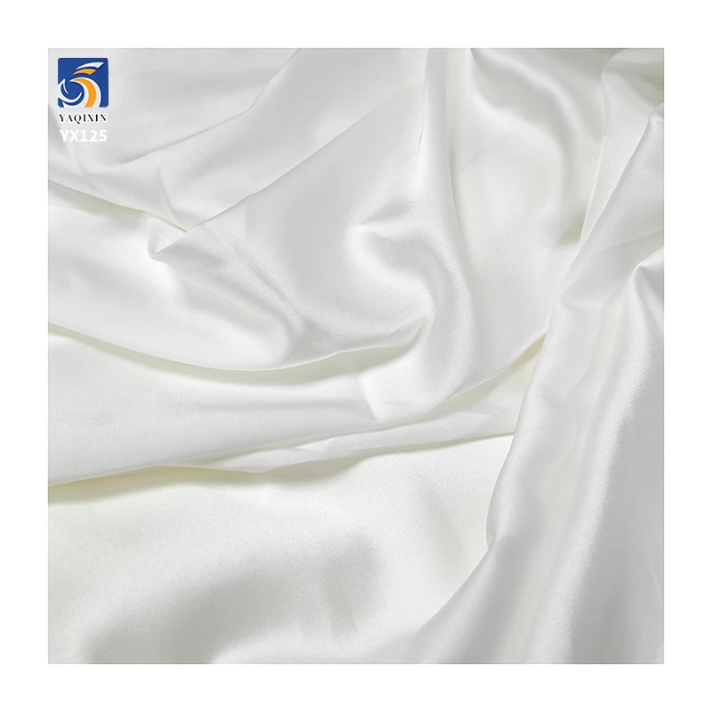 YX125 Wholesale Woven Satin Wrinkle Free Fabric 170gsm Soft Glossy Thick Polyester Satin Fabric - 图片 6