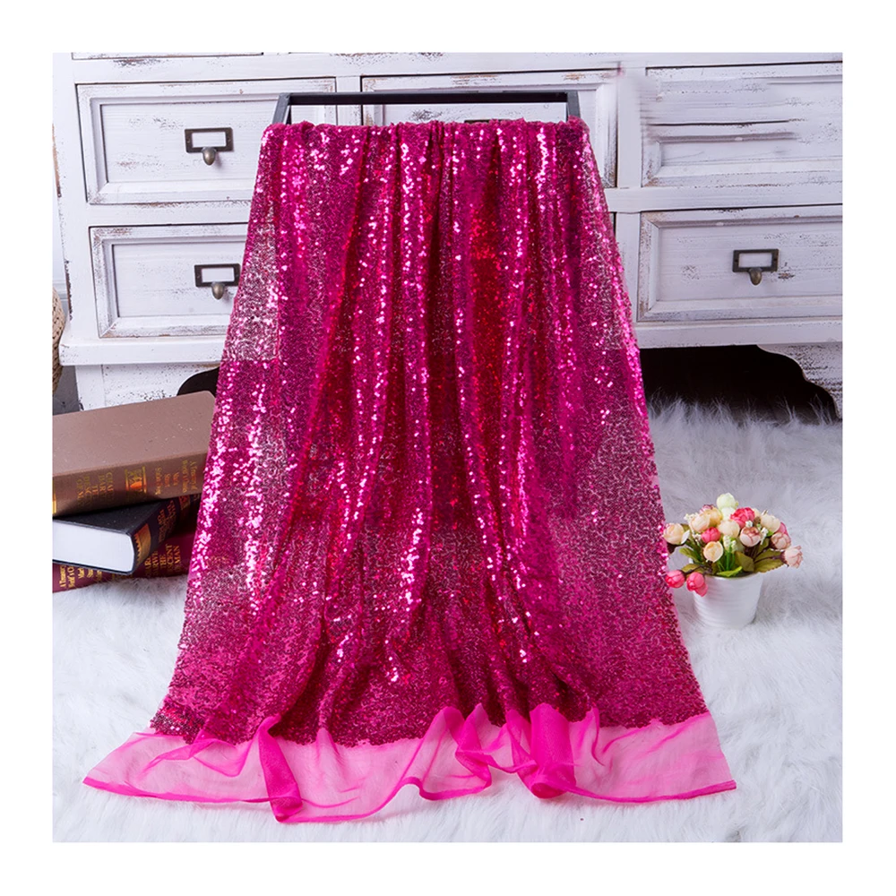 YX792 180gsm Non-Stretch 100 Polyester Gold and Silver Sequins Embroidery Mesh Net Fabric Dress Decorative Sequin Fabric - 图片 6