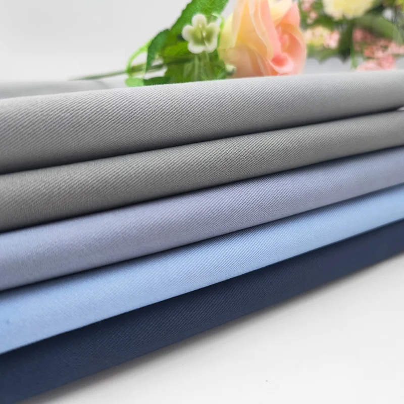 A2167 40*21 220gsm 97%Cotton 3%Spandex Fabrics Mercerized Cotton Twill Fabric for Pants Trousers - 图片 6