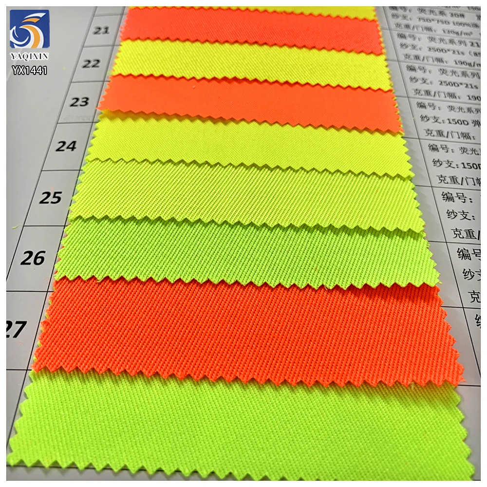 YX1441 EN20471 200gsm Waterproof Fluorescent Poly Cotton Twill Fabric High Visibility Hi Vis Fabric for Safety Workwear Uniform - 图片 3