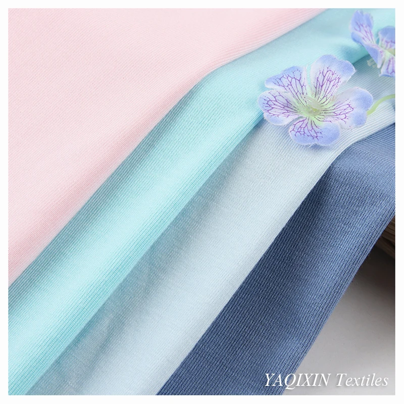 YX2129 180gsm-210gsm 92% Cotton 8% Spandex Stretch Cotton Jersey Fabric T-Shirt 40S 1X1 Rib Knitted Cotton Fabric - 图片 3
