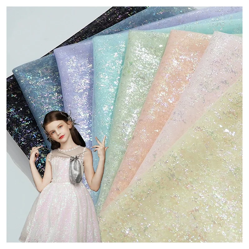 DX115 Quality Wholesale Custom Flash Bronzing Tulle 100% Nylon Tulle Wedding Fabric Tulle - 图片 6