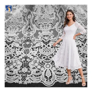 YX932 DIY Light Customization Pattern Water Soluble Lace Fabric Hollow Polyester Embroidery Milk Silk Lace Fabric