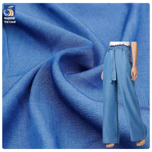 YX734 170gsm Sky Blue Woven 50% Polyester 50% Rayon Denim Fabric for Shirt Jeans High Quality Denim Fabric