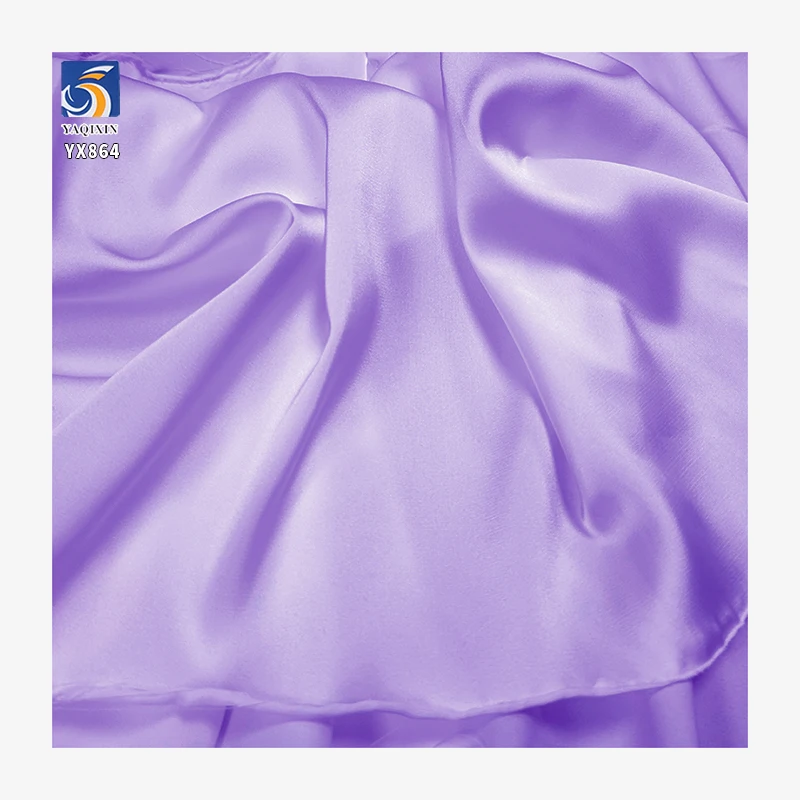 YX864 High Quality Density Soft Smooth and Silky Satin Fabric Ice Silk Fabric Polyester Spandex Stretch Satin for Dresses - 图片 6