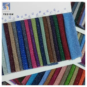 YX310 Good Quality 92 Nylon 8 Spandex Silver Thread Glitter High Elastic Knitted Mesh Fabric Soft 4 Way Stretch Mesh Fabric