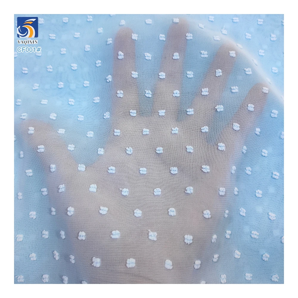 White Swiss Dot Chiffon Fabric for Blouses/Dress/Clothing - 图片 5