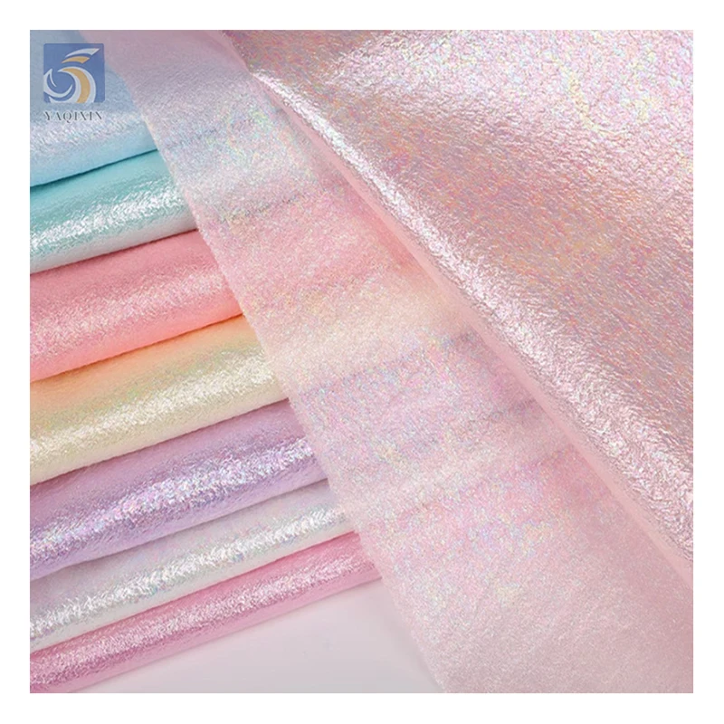 Wholesale Prices Polyester Shiny Sheer Bubble Organza Fabric Roll Metallic Glossy Iridescent Organza Colors Fabric - 图片 4