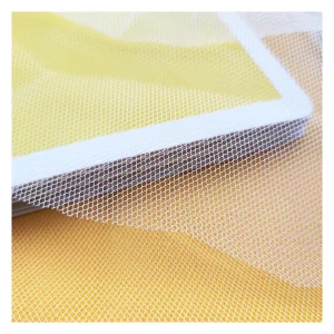 Guangzhou Zhongda Wholesale Price 75D 100%Polyester Stiff Tulle Diamond Hard Mesh Fabric for Wedding