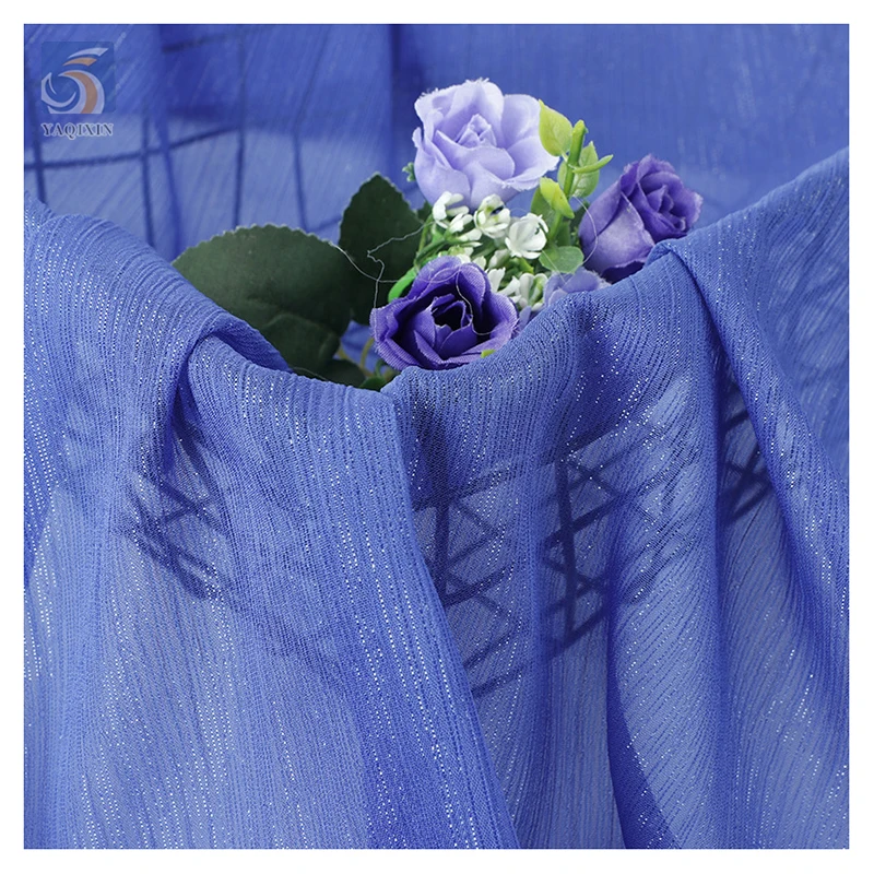 Cheap Prices 100% Polyester Wrinkled Chiffon Fabric Non-Stretch Plain Poly Bright Silk Crepe Fabric by the Yard - 图片 3