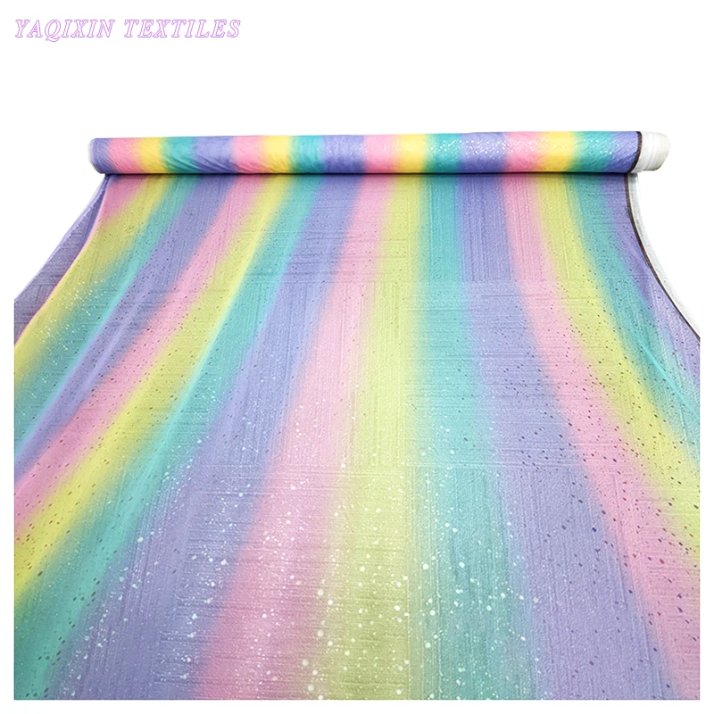 YX2035 YAQIXIN Silk Tulle Netting United States Fabric Children's Dresses Poncho Rainbow Tulle Fabric