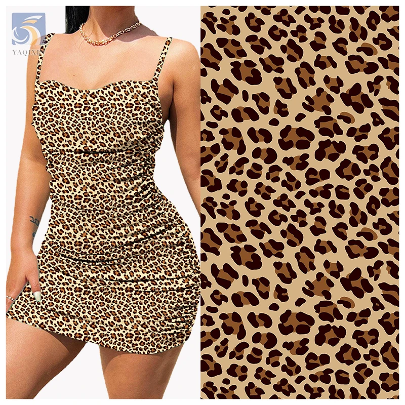 Custom Printed Spandex 4 Way Stretch Fabric Yoga Sportswear Spandex Legging Fabric Animal Leopard Print Fabric - 图片 3