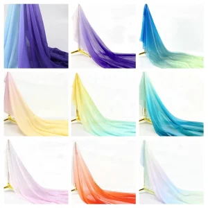 YX2088 Premium Polyester Soft Ombre Silk Chiffon Fabric Rainbow Digital Print Fabric Gradient