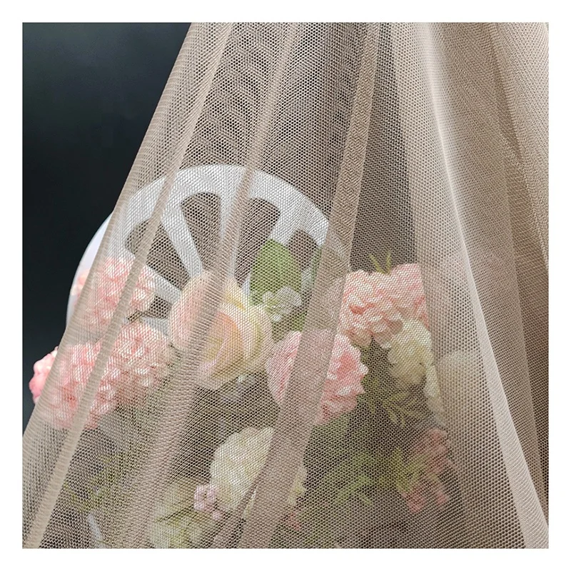 YS-008 100%Polyester 50A Soft Silk Tulle Mesh Fabric Wedding Mosquito Net Fabric(High Density) - 图片 3