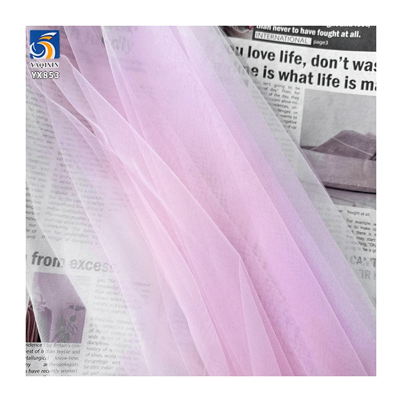 YX853 High Quality 22gsm Nylon Mesh Fabric Knit Plain Thickened Tulle Skirt Stage Costume Fabric for Women's Dress - 图片 2