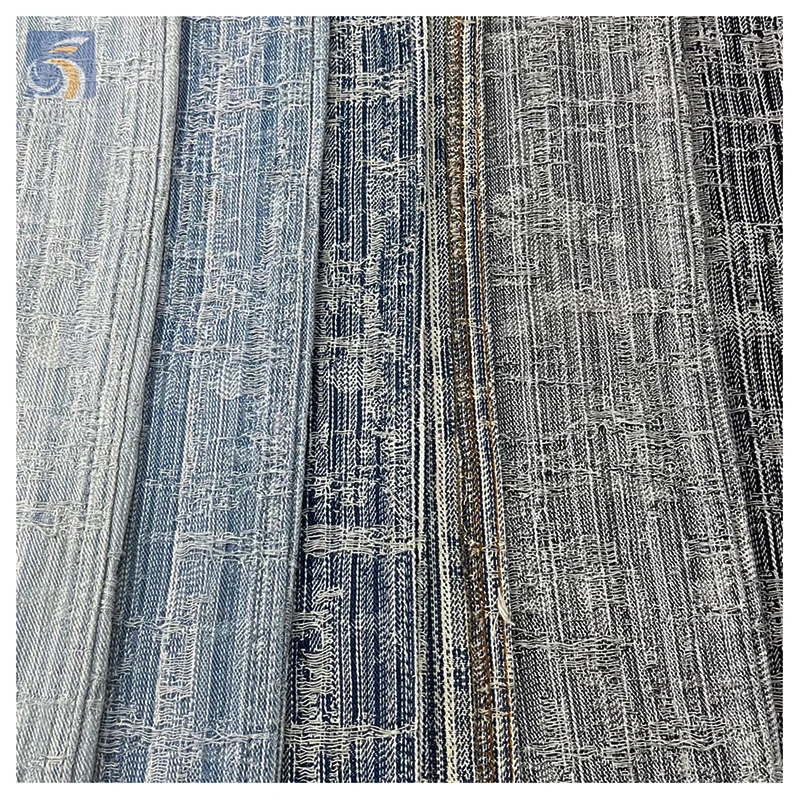 YX2423 Wholesale Cotton Polyester Denim Fabrics Jean Jacket Skirts Washed Jacquard Japanese Denim Fabric - 图片 6