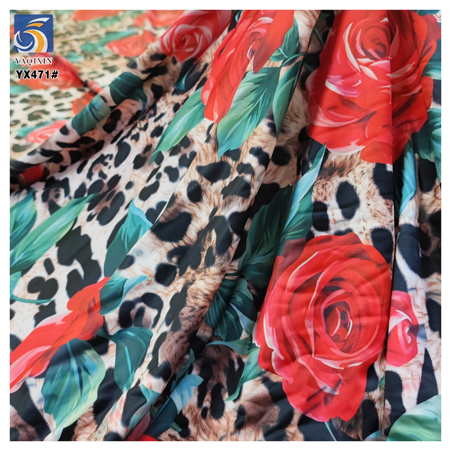 Polyester Spandex Mesh 4 Way Stretch Fabric for Swimsuits Digital Print Flowers Dress 4 Way Stretch Net Mesh Fabric - 图片 4