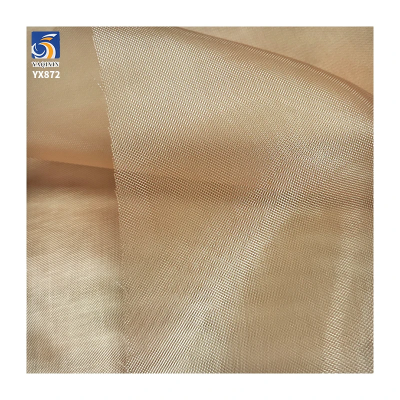 YX872 High Quality 60D High-Density Mesh 100% Nylon Hard Mesh Fabric Knitted Twill Square Mesh Wedding Dress Fabric - 图片 5