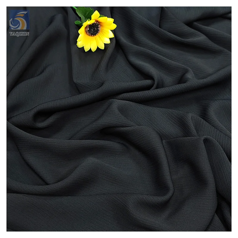 Guangzhou Soft Polyester Chiffon Nida Zoom Fabric for Abaya Muslim Women Fabrics Wholesale Price Dubai Black Custom Woven 150CM - 图片 3