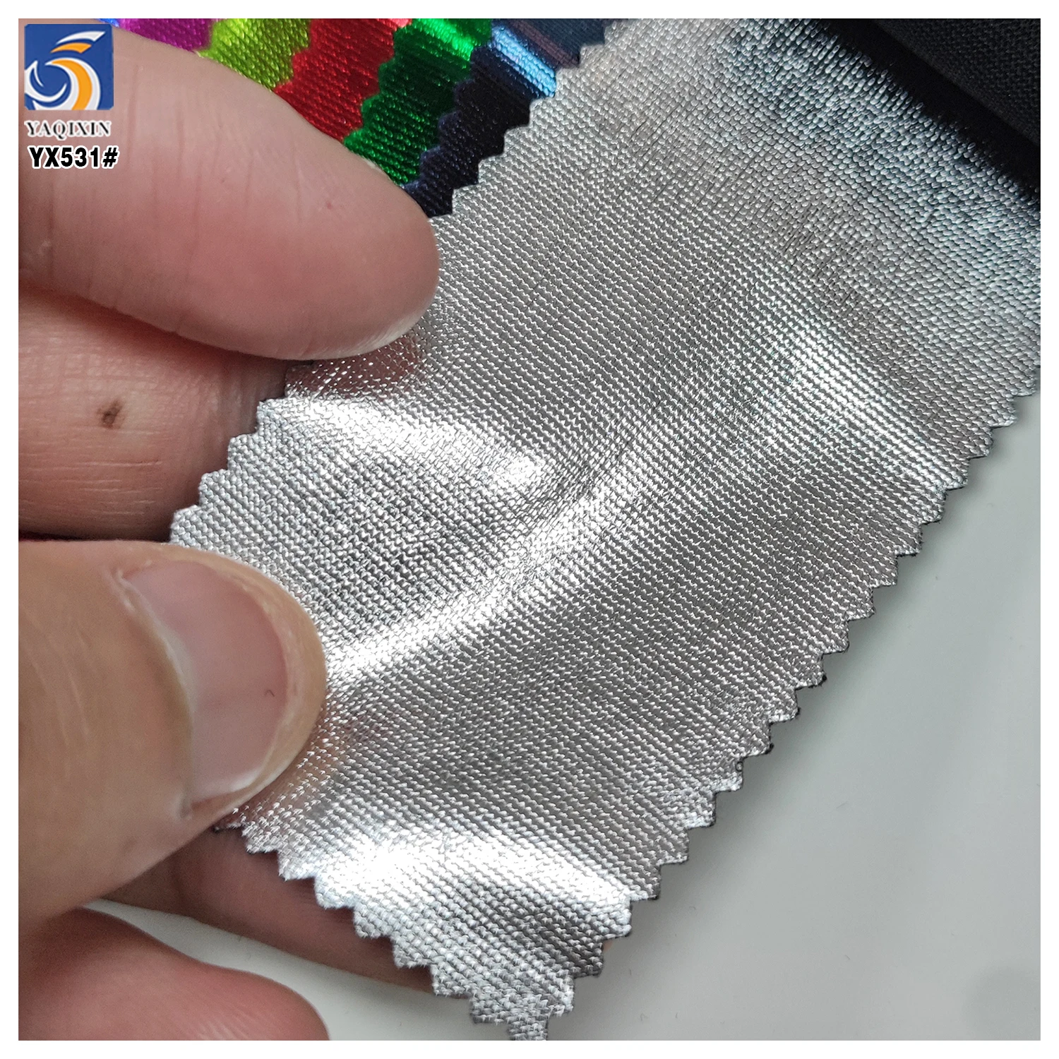 YX531-1 2025 New Products Pink Polyester Spandex Knitted Stretch Elastic Shiny Fabric for Prom Dress - 图片 6