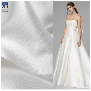 250D 160gsm Woven Twill Satin High Quality Mikado White Bridal Fabric for Dresses Silk Mikado Wedding Satin