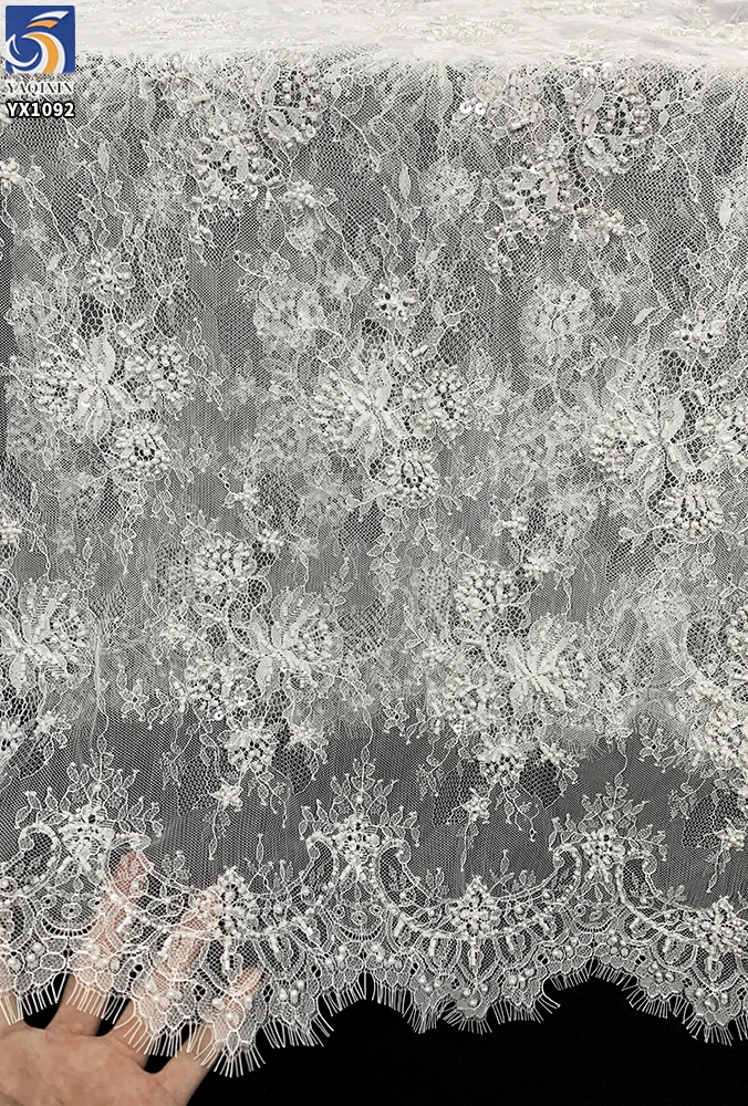 2025 Spring High-End Lace Dress Colorful Sparkle Diamond Sequin Embroidery French Lace Fabric for Woman Lace Dress Textile - 图片 4