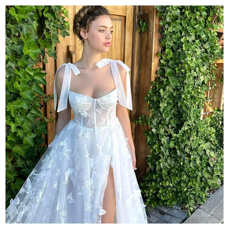 CXT004 Fashion 3D Butterfly Floral Embroidered Tulle Lace Fabric Bridal Gowns Dress Fabric - 图片 4