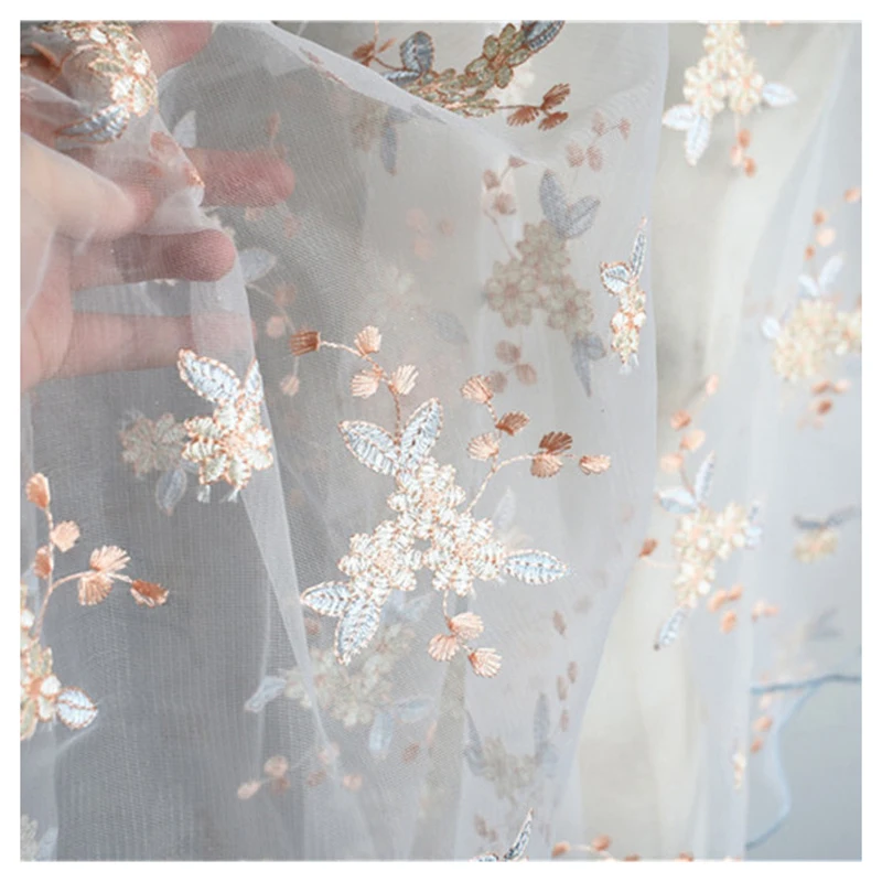 Yaqixin New Green Embroidered Mesh High Quality Fashion Dress Skirt Embroidered Cloth Wedding Lace Fabric - 图片 3