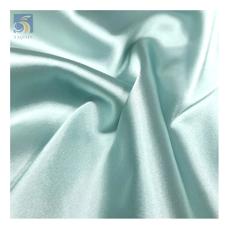 YX92 High Quality Solid Woven Polyester 100gsm Soft Silk Elasticity Stretch Glossy Satin Fabric for Dress Making - 图片 3