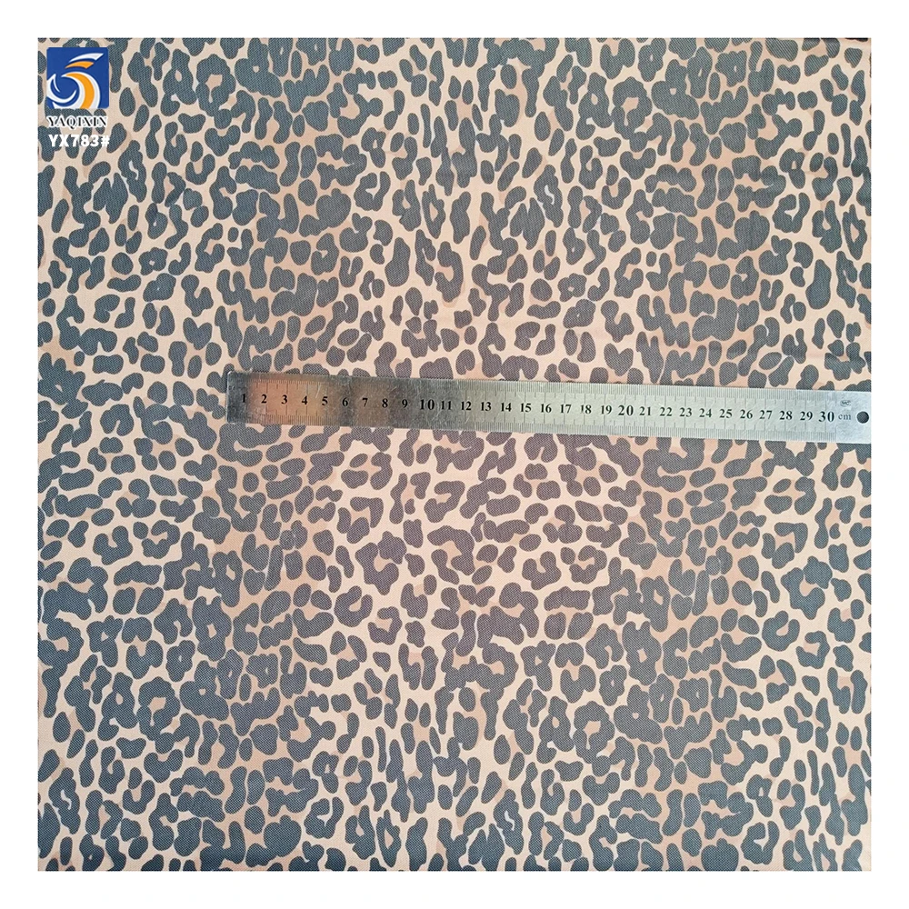 YX783 America's Popular Designs 4 Way Stretch Tulle Mesh Leopard Print Fabric Spandex/Polyester Stretch Mesh Printed Fabric - 图片 6