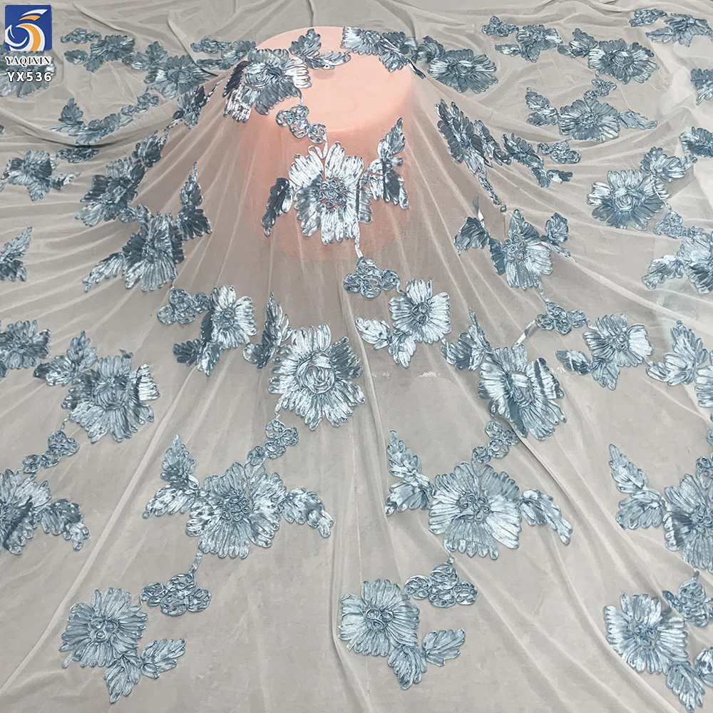YX536-1 2026 Hot Sale New Trend 3D Stereo Flower Embroidery for Women's Tops and Dresses - 图片 5