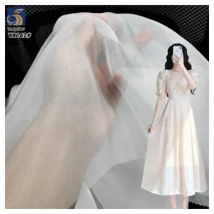 YX142 Good Quality Soft Silk Thickened Organza Fabric White 100 Polyester 45gsm Organza Dress Fabric for Bride