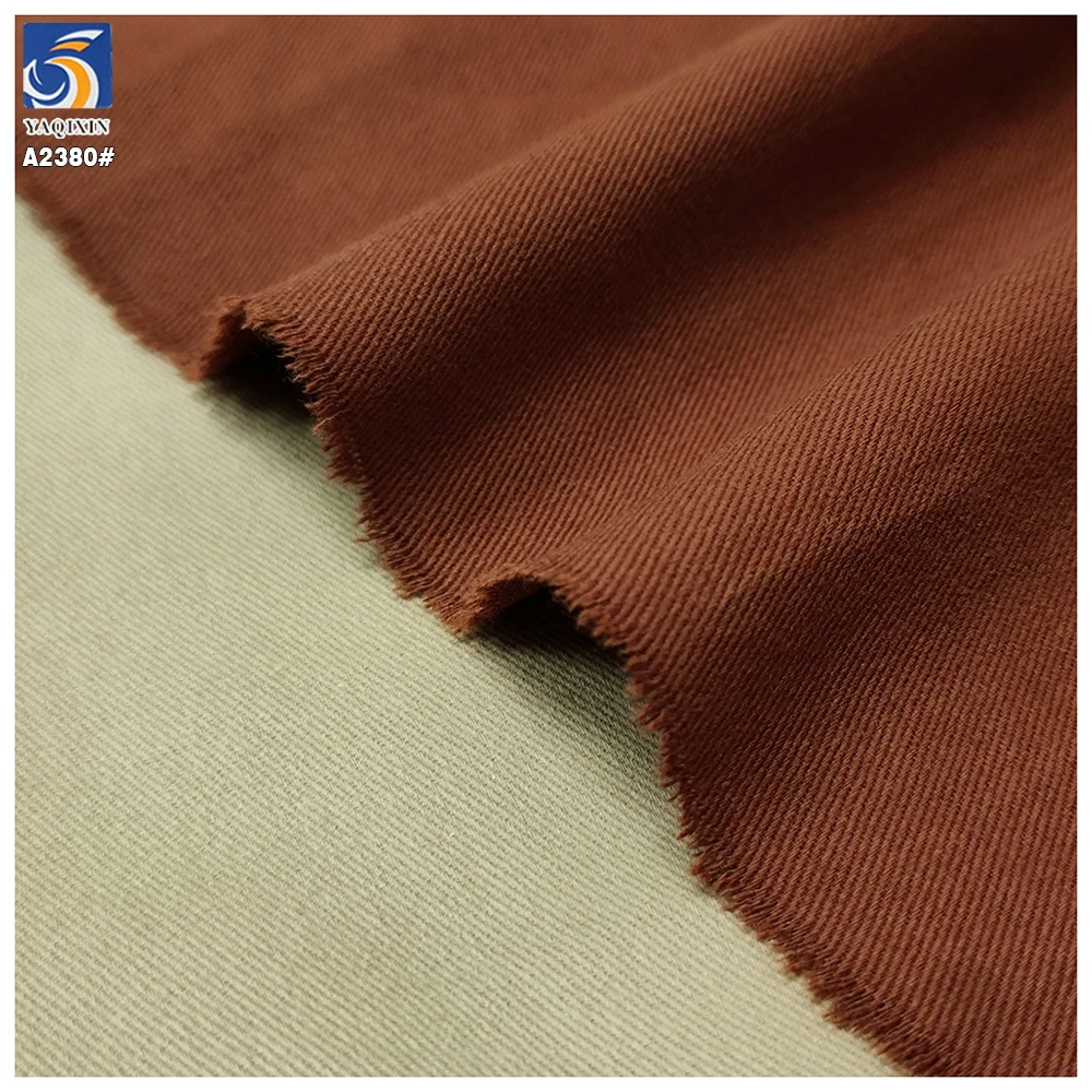 A2380 Best Selling 185gsm Lightweight Washed Super Soft Twill Solid Color 100 Cotton Fabric Woven Garments - 图片 5