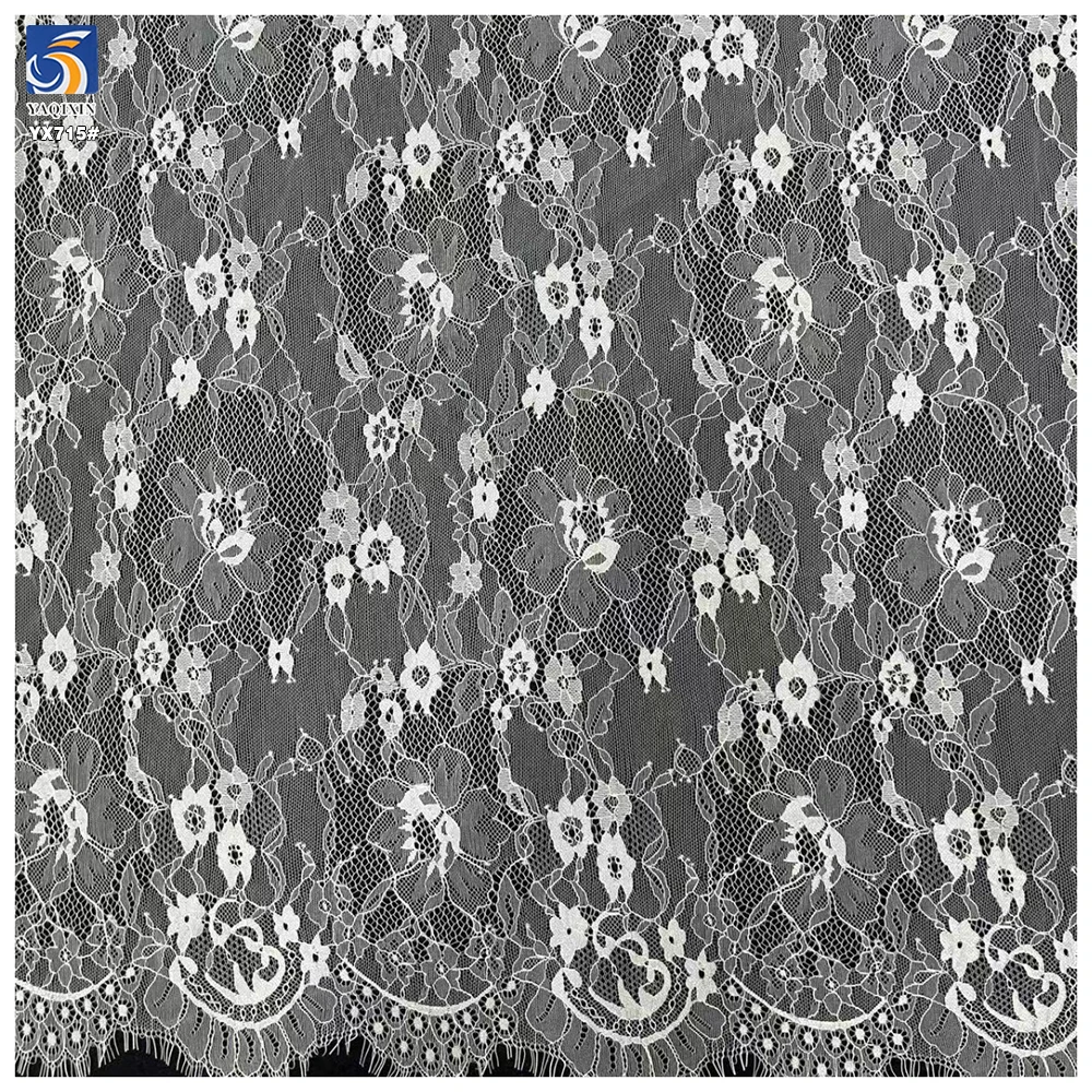 YX715 Premium Quality Eyelash Lace Fabric for Elegant Dresses and Lingerie - 图片 4
