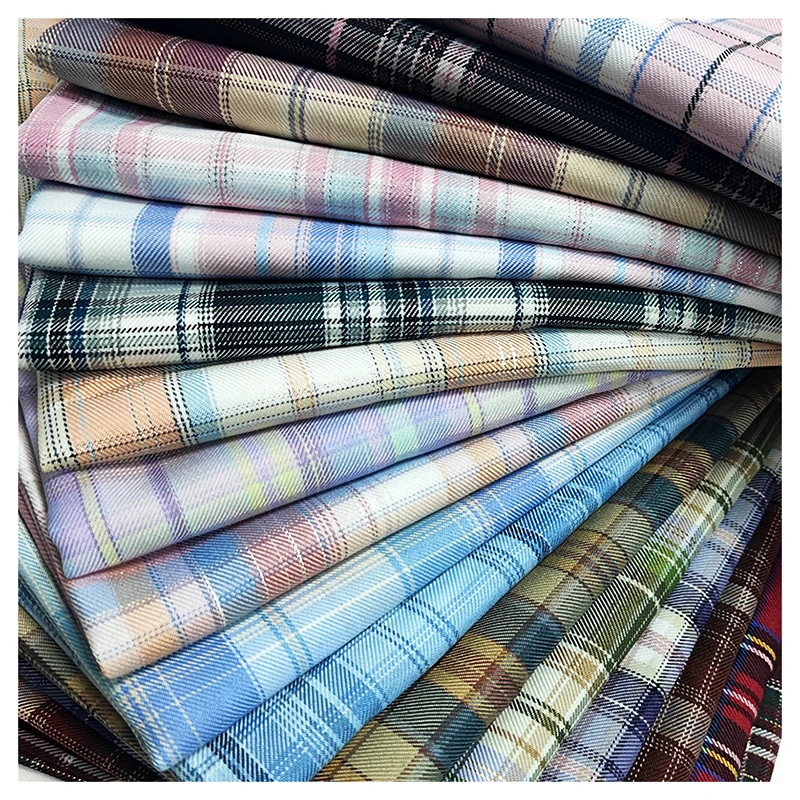 Hot 200-220gsm Japanese JK Check School Uniform Material Fabric Polyester Dress Shirting Fabric Woven Yarn Dyed Fabric - 图片 3