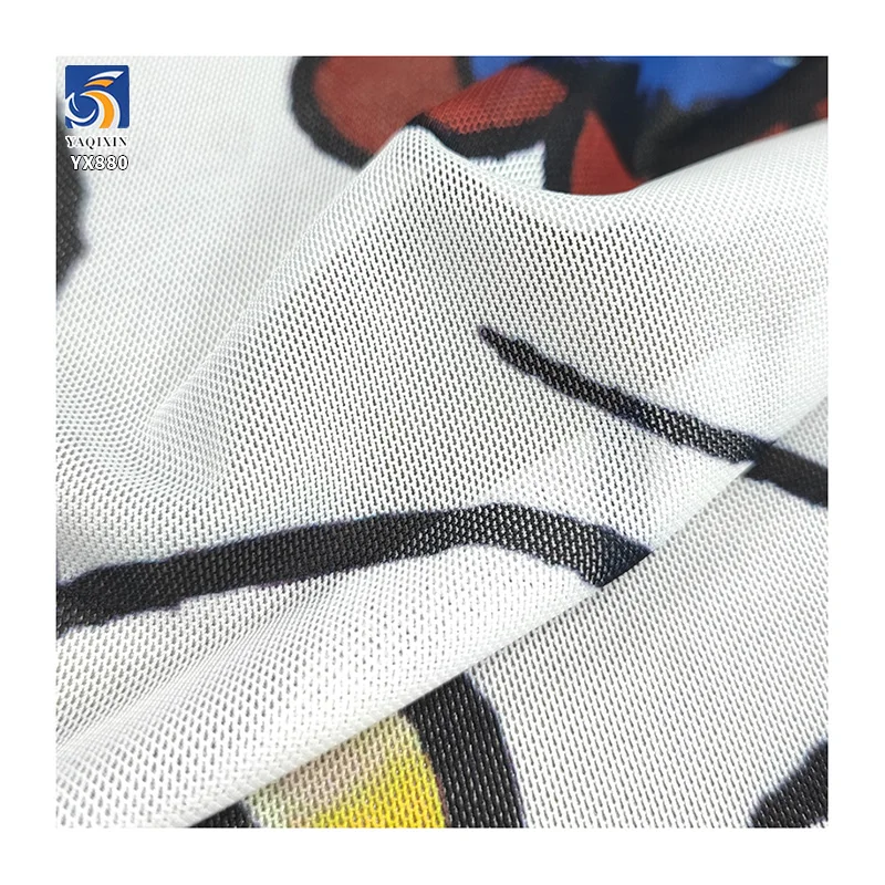 YX880 Quirky Custom Poly Digital Printed Holiday Fabric Rose Flower Clown Halloween Fantastic Style Printed Tulle Mesh Fabric - 图片 6