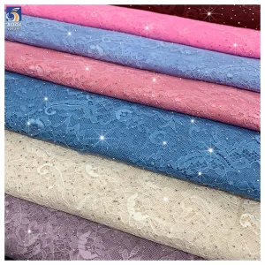 YX1347-1 300*150CM Middle East and UAE Hot-Selling Eyelash Lace Fabric 3D Diamond Embroidered Lace Fabric for Dress