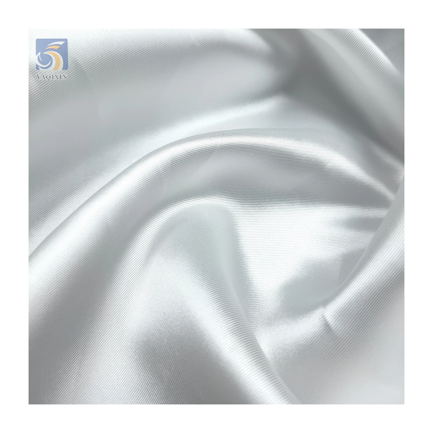 YX135# High Quality Thickened Wedding Satin Fabric 100D*300D White 100% Polyester Bridal Dress Satin Fabric - 图片 5